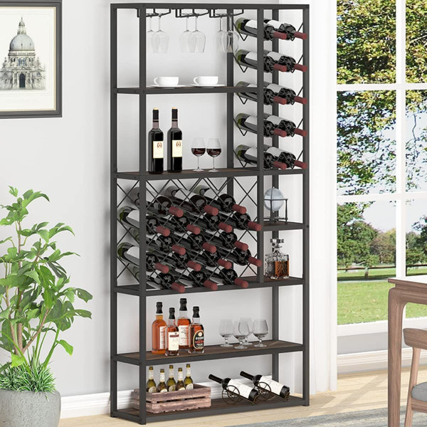 Moll 20 bottle floor wine 2025 bottle and glass rack ebern designs